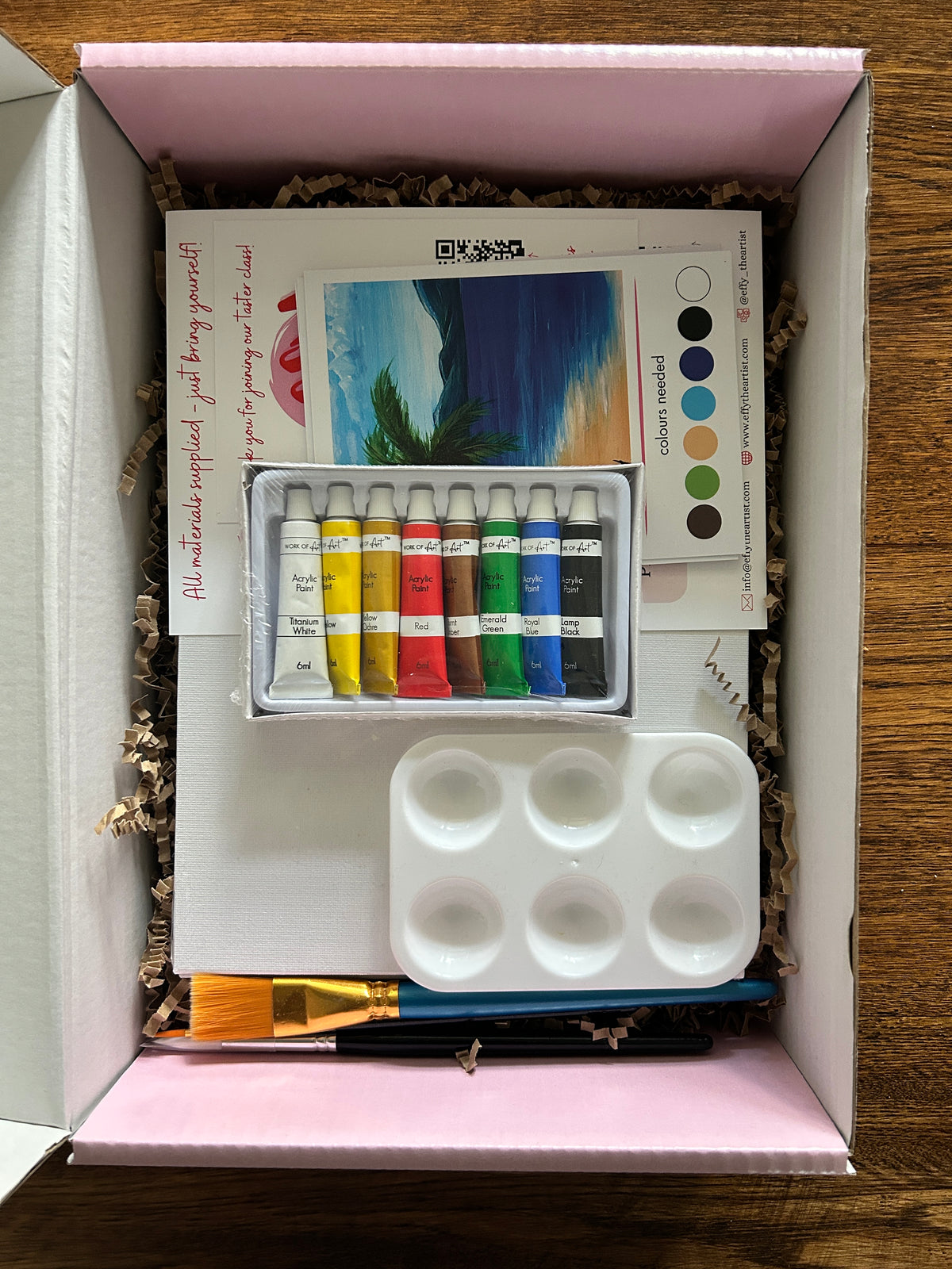 Paint Kit DIY Acrylic Painting Kit with Canvas, Brushes, and Inspiration Cards ...